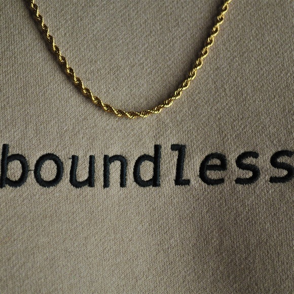 “Boundless” Unisex Beige minimalist sweatshirt - Picture 3 of 9